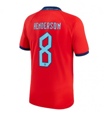 Anglia Jordan Henderson #8 Koszulka Wyjazdowych MŚ 2022 Krótki Rękaw